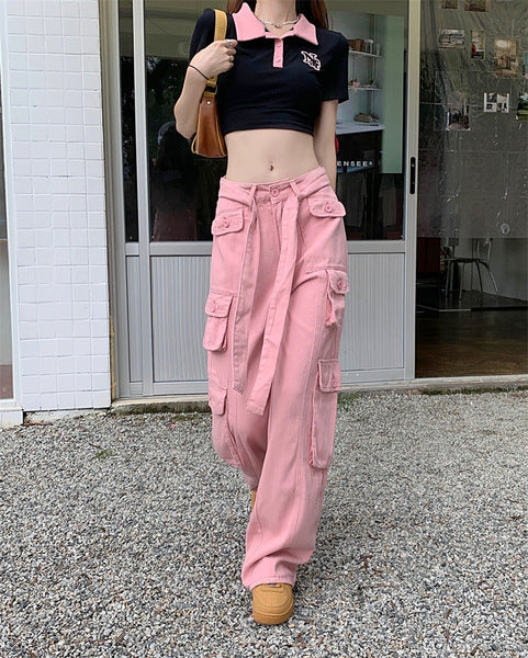 OEM High Street Hip Pop Self-tie Belted Waist Multiple